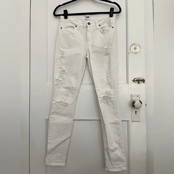 Paige verdugo ultra skinny Jean in white. Ripped jeans. Size 29. - Picture 2 of 7